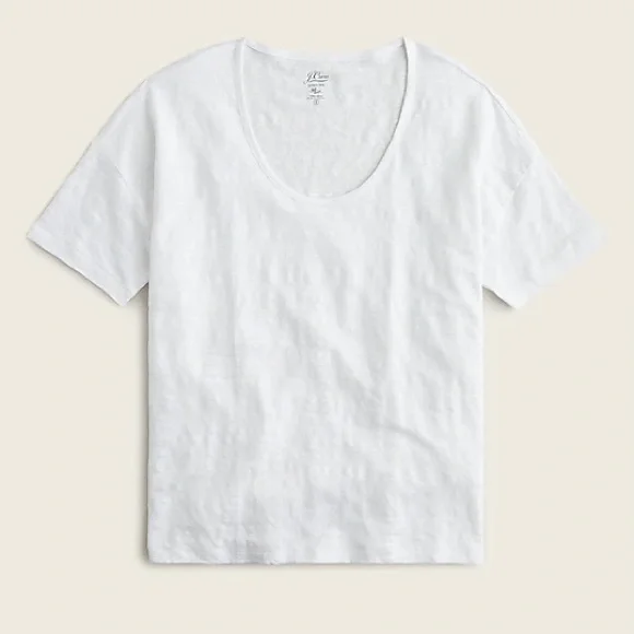 J Crew Relaxed Linen Scoopneck T-Shirt - Picture 3 of 5